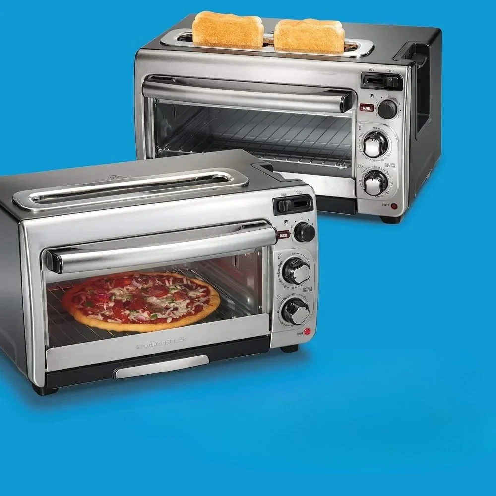 

tt Настольный тостер 2-в-1 и тостер с длинным слотом на 2 ломтика, таймер на 60 минут