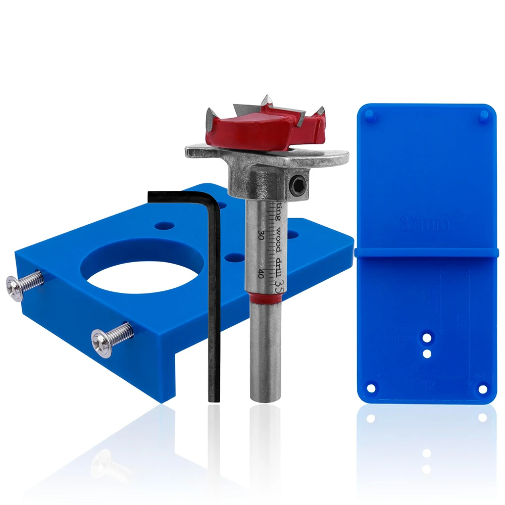 

35mm Hinge Drilling Jig Set Concealed Guide Hinge Hole Drilling Locator Woodworking Hole Opener Door Cabinet Accessories Tools