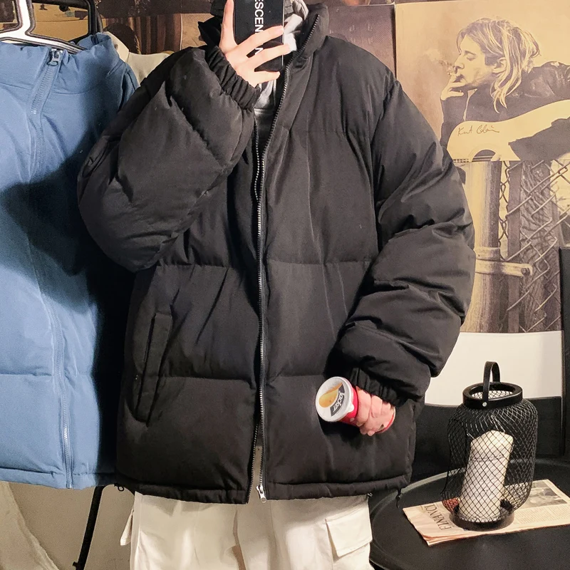 Winter Neue Männer Einfarbig Parkas Qualität Marke der Männer Stehen Kragen Warme Dicke Jacke Männlichen Mode Casual Parka Mantel streetwear