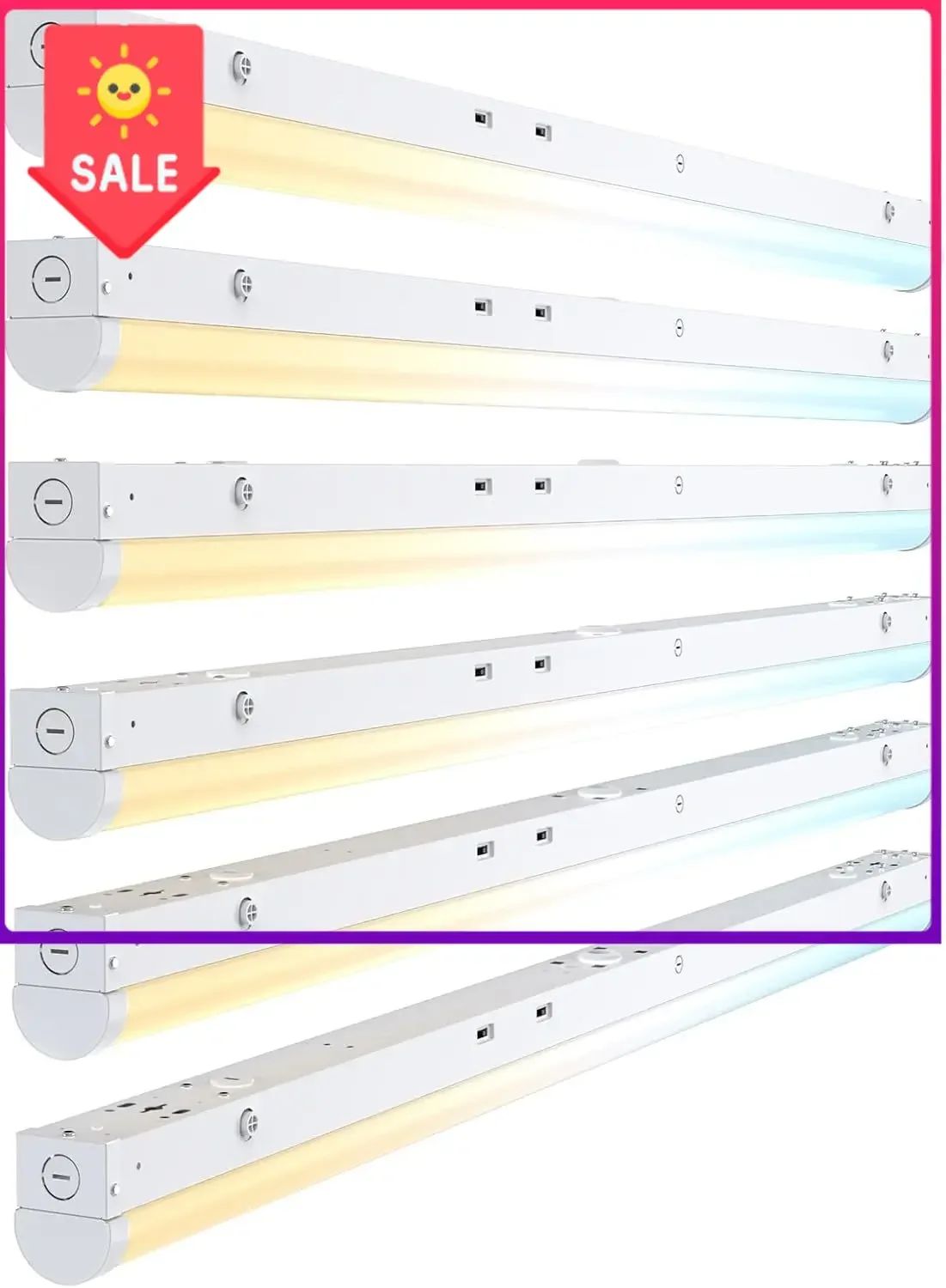 4FT LED Linear Light Fixtures:40/32/24W led garage strip light Adjustable 35/40/5000K, 5200LM,120-277V Commercial Bay Lighting