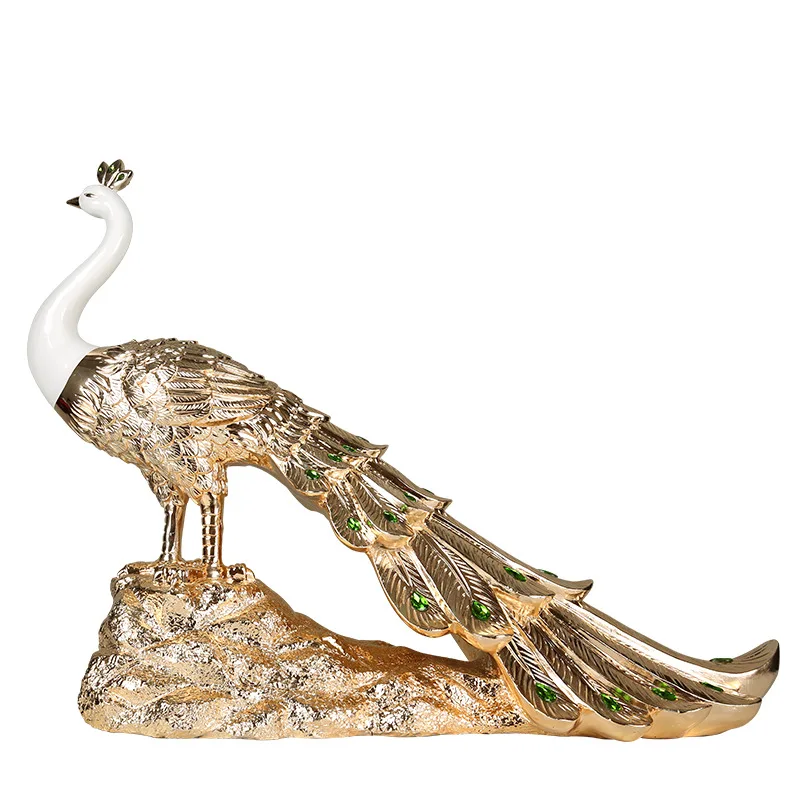 Large peacock ornament light luxury handicrafts hotel lobby decoration