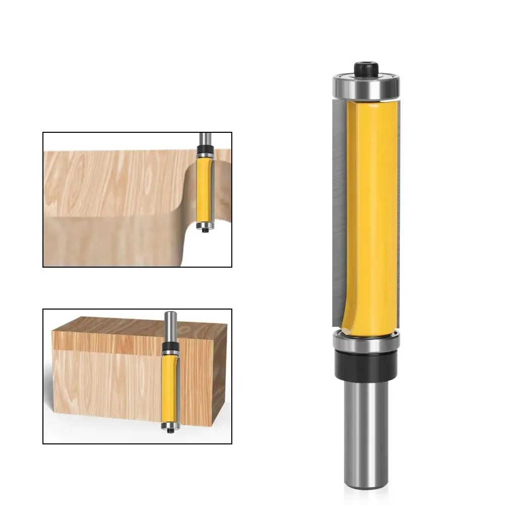 

1 шт. 1/2 "12,7 мм фреза с хвостовиком, резьба по дереву, верхний и нижний подшипник, заподлицо, фреза с узором, фреза для работы по дереву