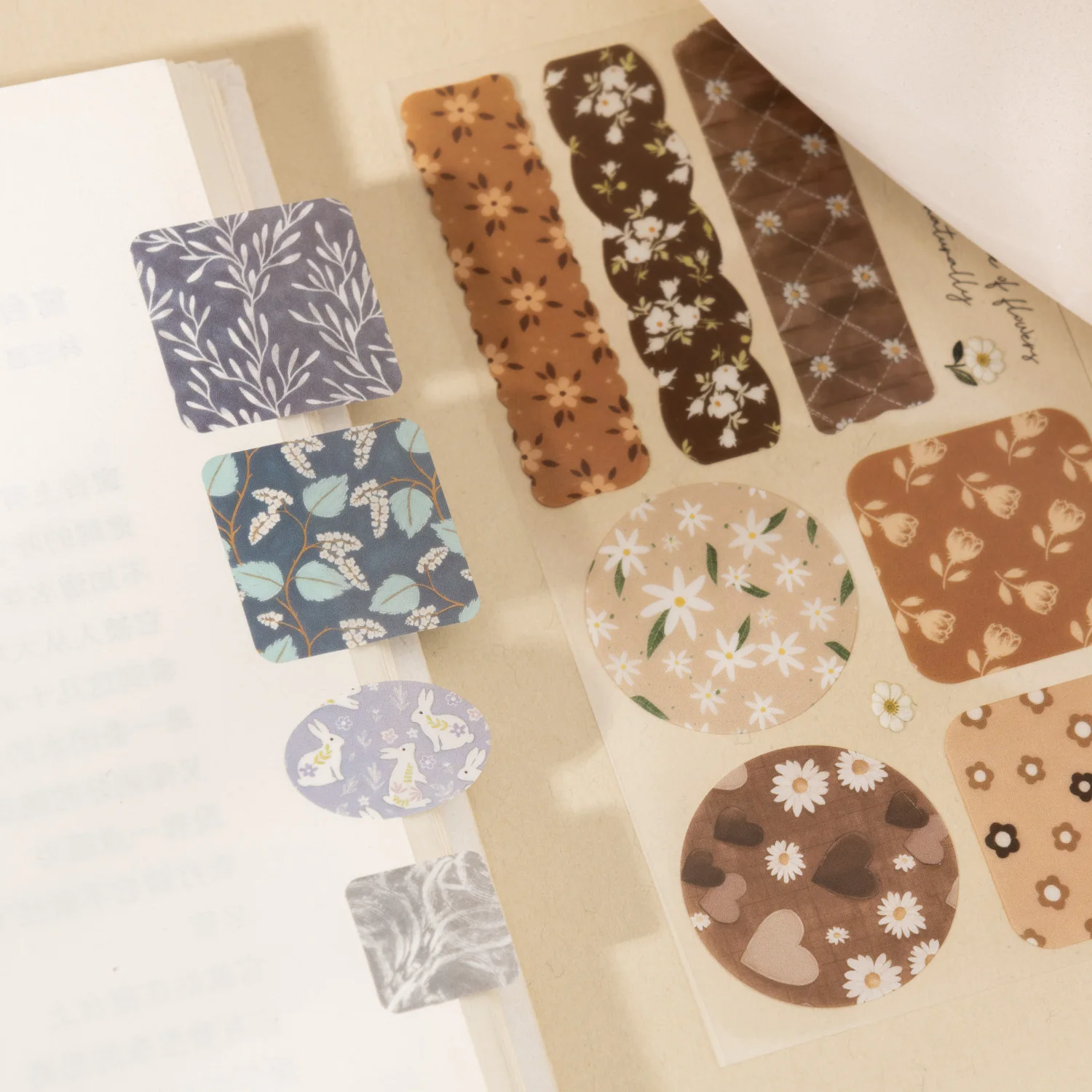 

Texture Fragment Series Vintage Flower Leaves Pattern Landscape Sticker Book Creative DIY Journal Material Collage Stationery