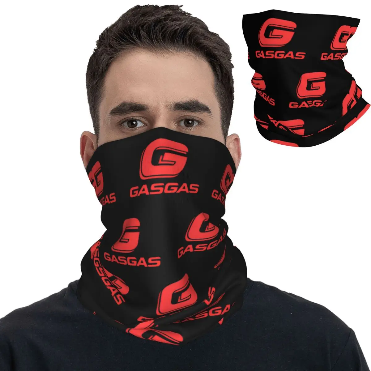 Road Gasgas Motorcycle Bandana Neck Gaiter Printed Mask Scarf Multifunctional Headband Outdoor Sports Unisex Adult Washable