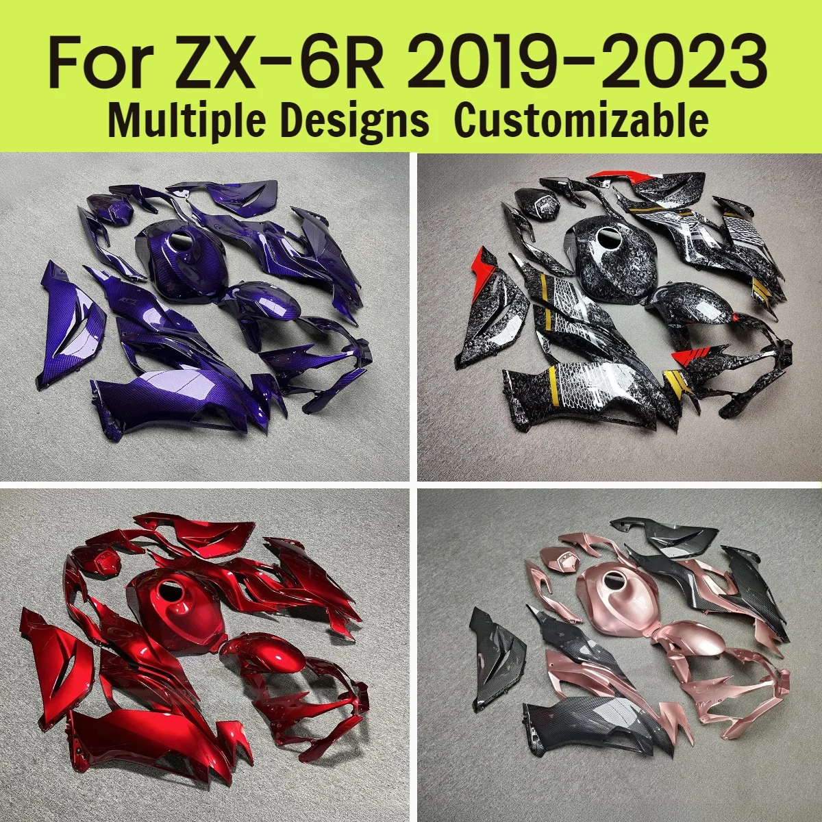 

ZX 6R 2019-2023 Prime Fairing Set for Kawasaki ZX6R 19-23 Motorcycle Fairings Panel Kit Bodywork Fit