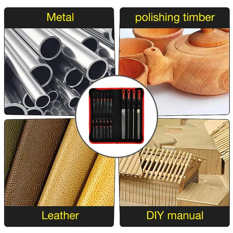20pcs Hand Glass Stone Metal Durable Craft Tool Diamond Carving Storage Bag Jewelry Making Needle File Set Professional Hobbies