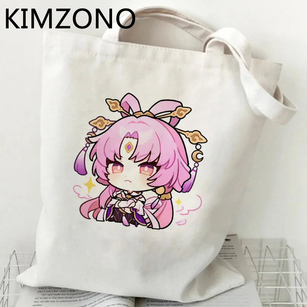 Honkai Star Rail shopping bag cotton bolsas de tela recycle bag tote shopping grocery bag string sac cabas shoping sac tissu