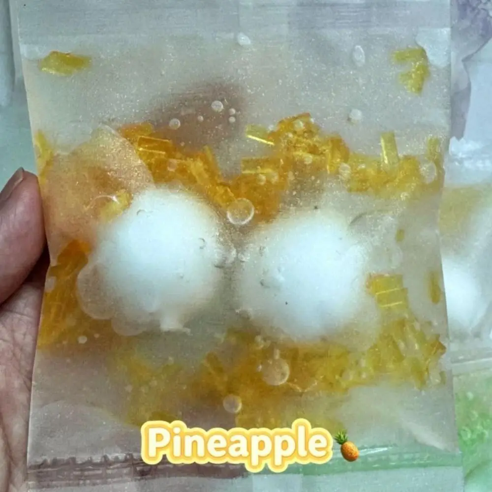 Fruit Filled Crispy Handmade Ball Handmade Candy Crispy Sensory Dumpling Squishy Crunch Sound Pinch Fidget Squeeze Bag