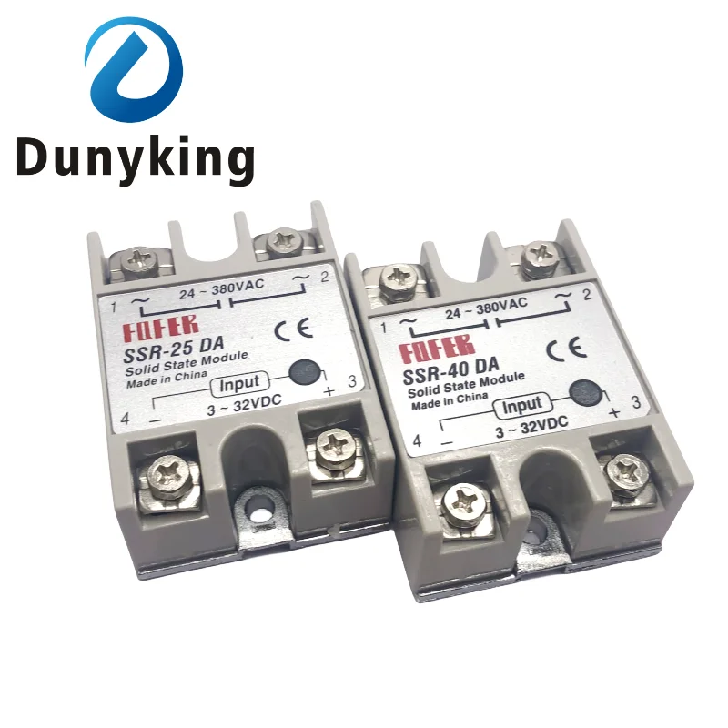 

Solid State Relay 10A 25A 40A single phase Module 3-32V Input DC 24-380V AC Output High Quality SSR-10DA SSR-25DA SSR-40DA