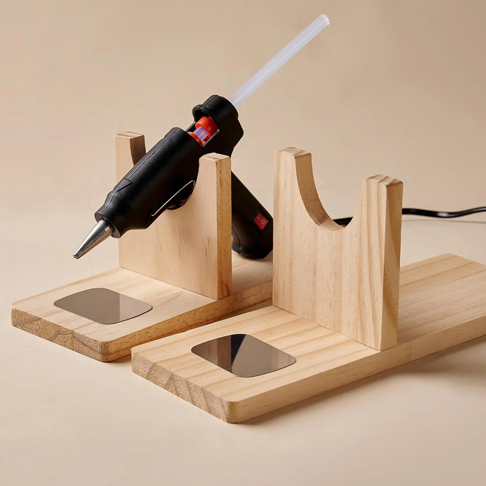 Wood Hot Glue Holder Detachable Applicator Organizer Storage Stand for Professional Crafting and Scrapbooking