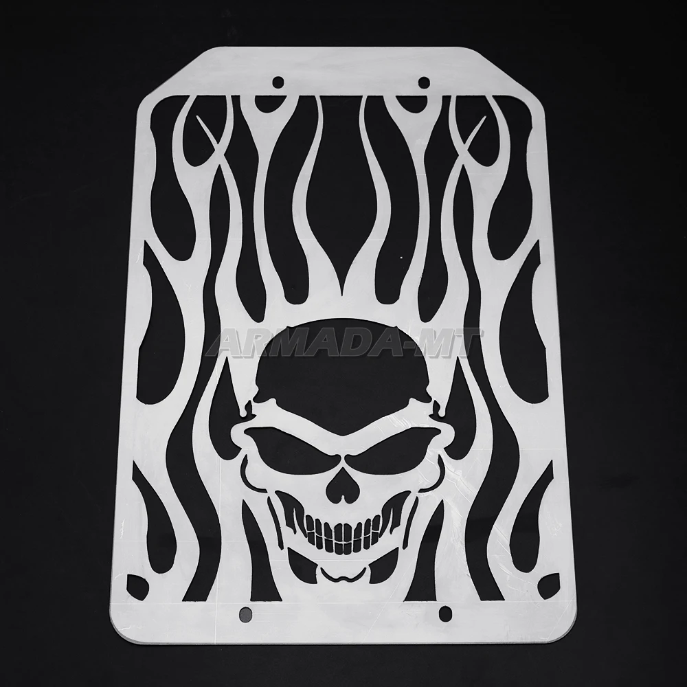 Motorcycle Steel Flame Skull Radiator Grill Cover Protector Water Tank Cooler Cap For Kawasaki Vulcan VN1500 VN1700 VN 1500 1700