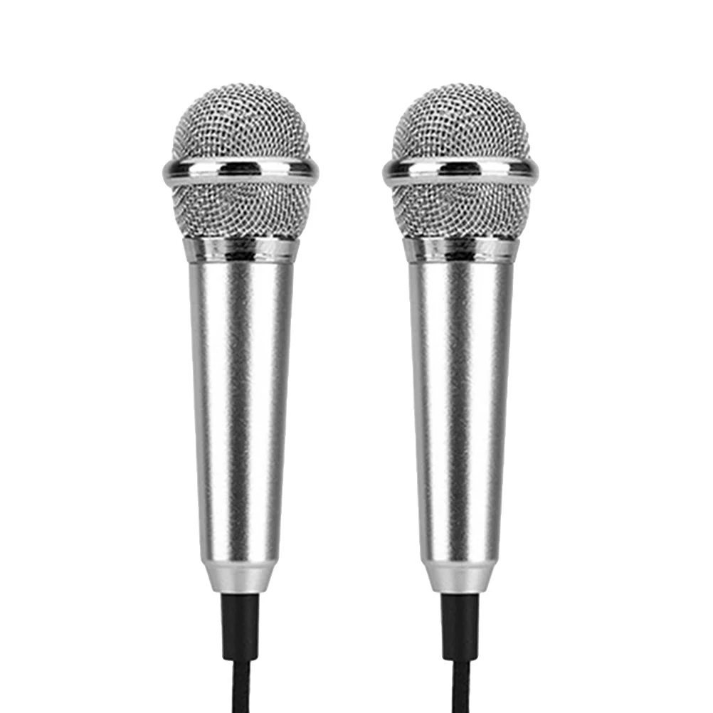 

2pcs Mini Microphone Pcs Mobile Sing Portable Vocal Recording Microphone Song K Singing Bar Cell Phone Lightweight