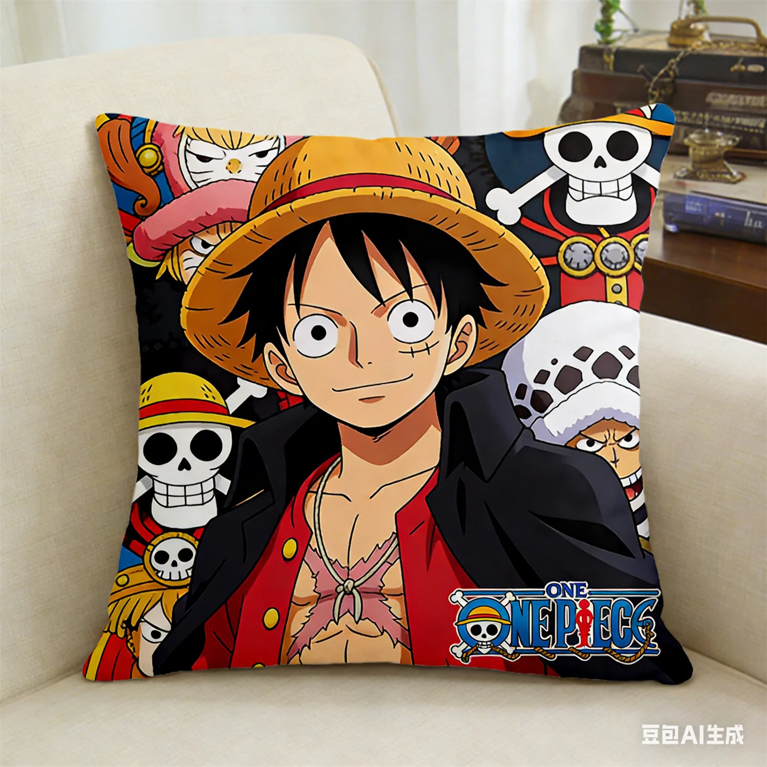 Einteiliger Kissenbezug, dekorativer Kissenbezug mit Anime-Fan-Favoriten-Charakter-Aufdruck für Schlafzimmer, Wohnzimmer und Anime-Enthusiasten