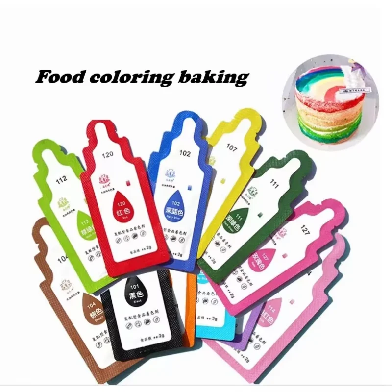 12 Colors Set Baking Pigment for Cake Decoration Fondant Macaron Cookies Icing Cream Both Fit Water and Oil