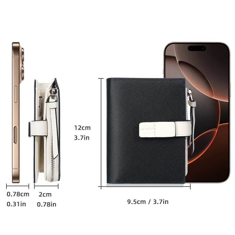 Baellerry Women's Fashion Short Wallet High Quality Snap Female Card Bag Multi-Card Slot Zipper Coin Pocket Purse for Girls