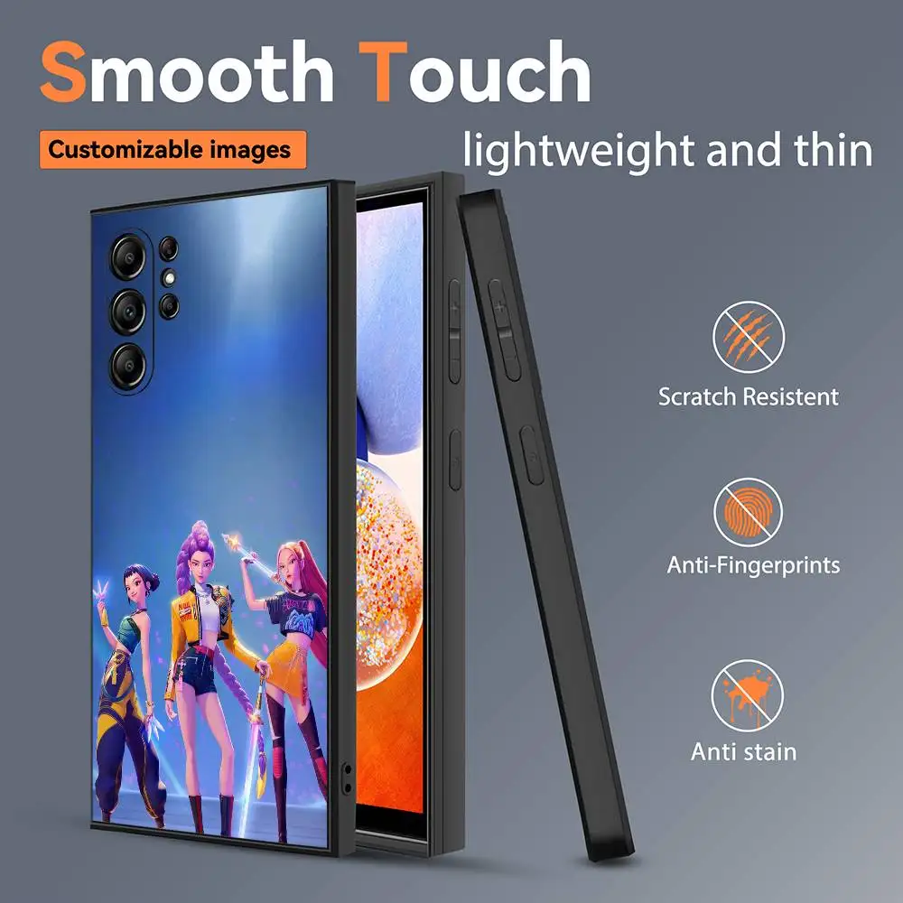 Anime kpop d-demon caçadores caso de telefone para samsung galaxy s25 s24 s23 s22 s21 s20 ultra plus fosco capa macia funda