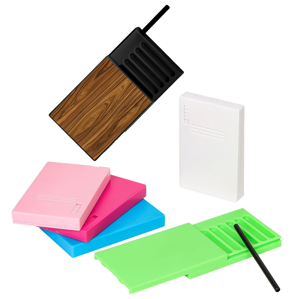 7 Compartment Slot Plastic Snuff Kit Container Case Sild Lid in Aluminum Straw Pocket Size Portable Storage 7 Slot Snuff Box