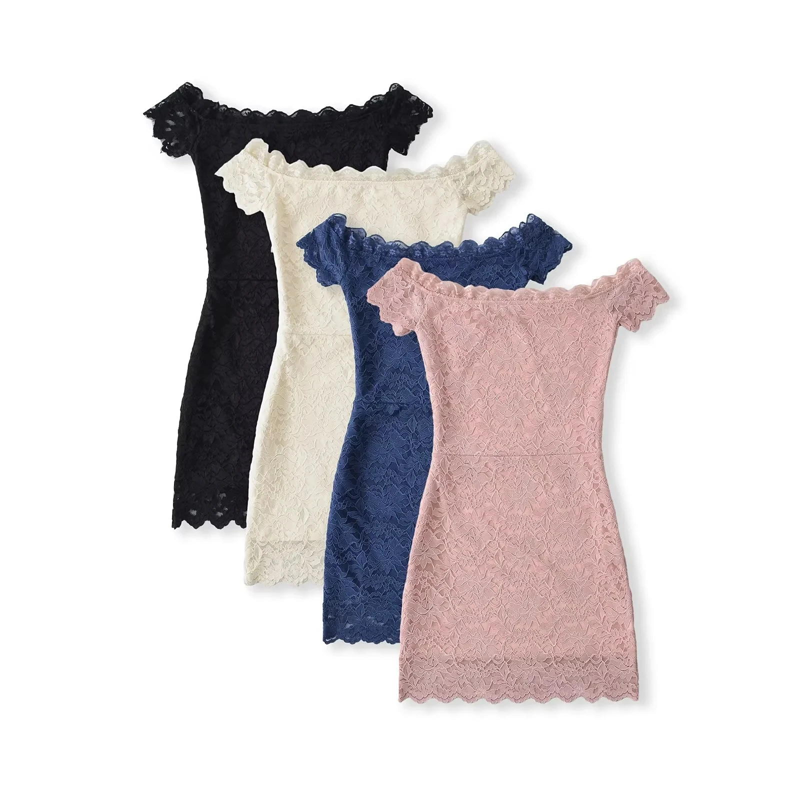 Ele High Waist ort Sve Lace Wrap Bodycon  Dr Women's Summer Design Sensual One oulder Dr A-Line Skirt