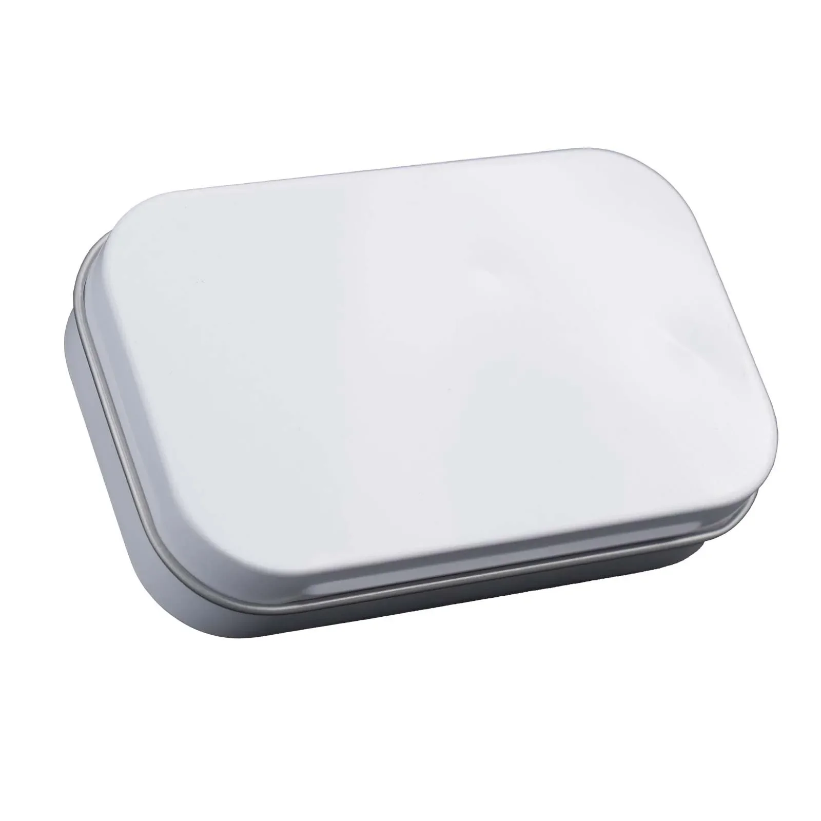 1pc Storage Box Metal Rectangular Mini Empty Tin Box Tinplate Bin Jar Flip Hinged Container 95*60*20mm Home Storage