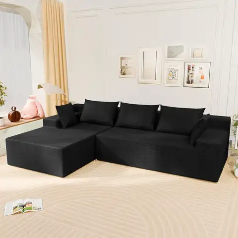 107"Cloud Sectional Couch with Deep Seat，Modern Modular Sofa with L-Shape Chaise，No Assembly Required, Upholstered, Customized