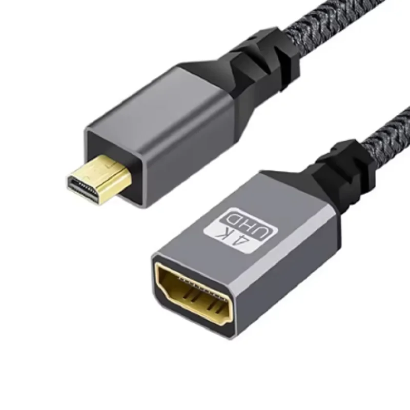 20cm 4K Micro HDMI-Compatible Male To Female Cable HDVI 2.0 HDTV Adapter Extender Wire Cord for PS4 Switch HDTV Monitor Cable