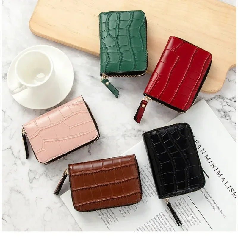 

Mini Card Bag Crocodile Pattern Multi Slot Driver's License Retro Bank Card Bag