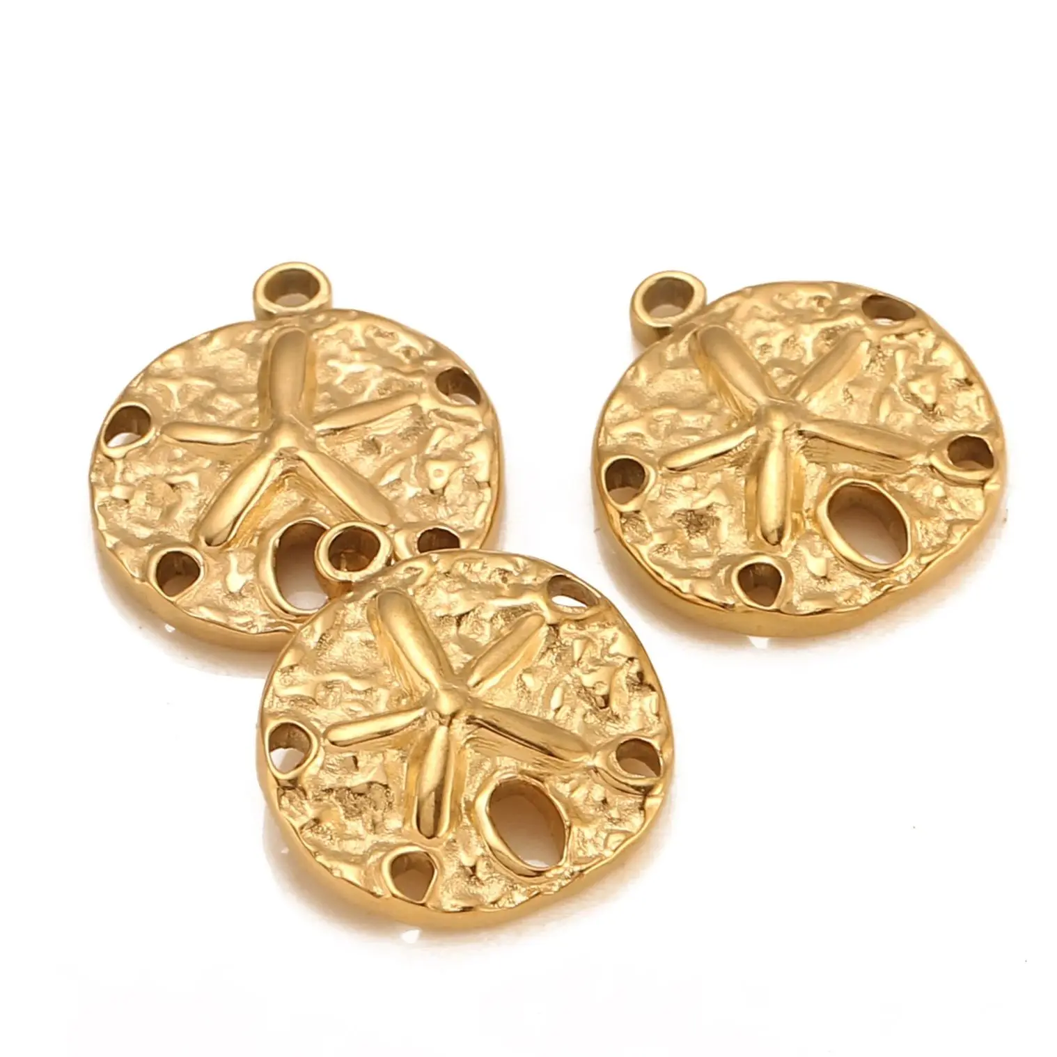 3 sztuk/partia muszla ze stali nierdzewnej rozgwiazda Charms kobiety biżuteria naszyjnik DIY bransoletka kolczyk brelok wisiorki akcesoria do robienia