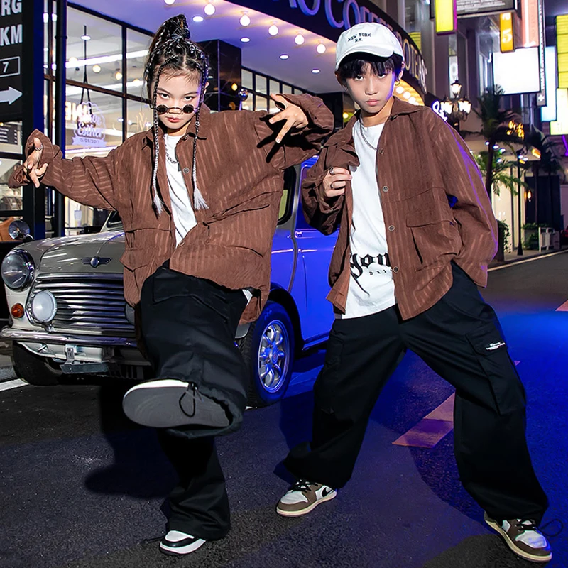 Neue Kind Hip Hop Jazz Dance Kostüme Kinder Kühlen Street Dance Kleidung Mädchen Jungen Bühne Leistung Outfits Kpop Kleidung SL7461