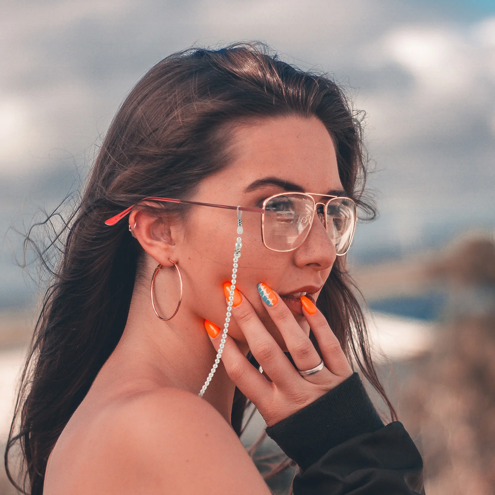 

Beaded Eyeglass Chain Stylish Imitation Pearl Glasses Necklace Secure Strap for Women Sunglasses Lanyard Eyeglasses Strap