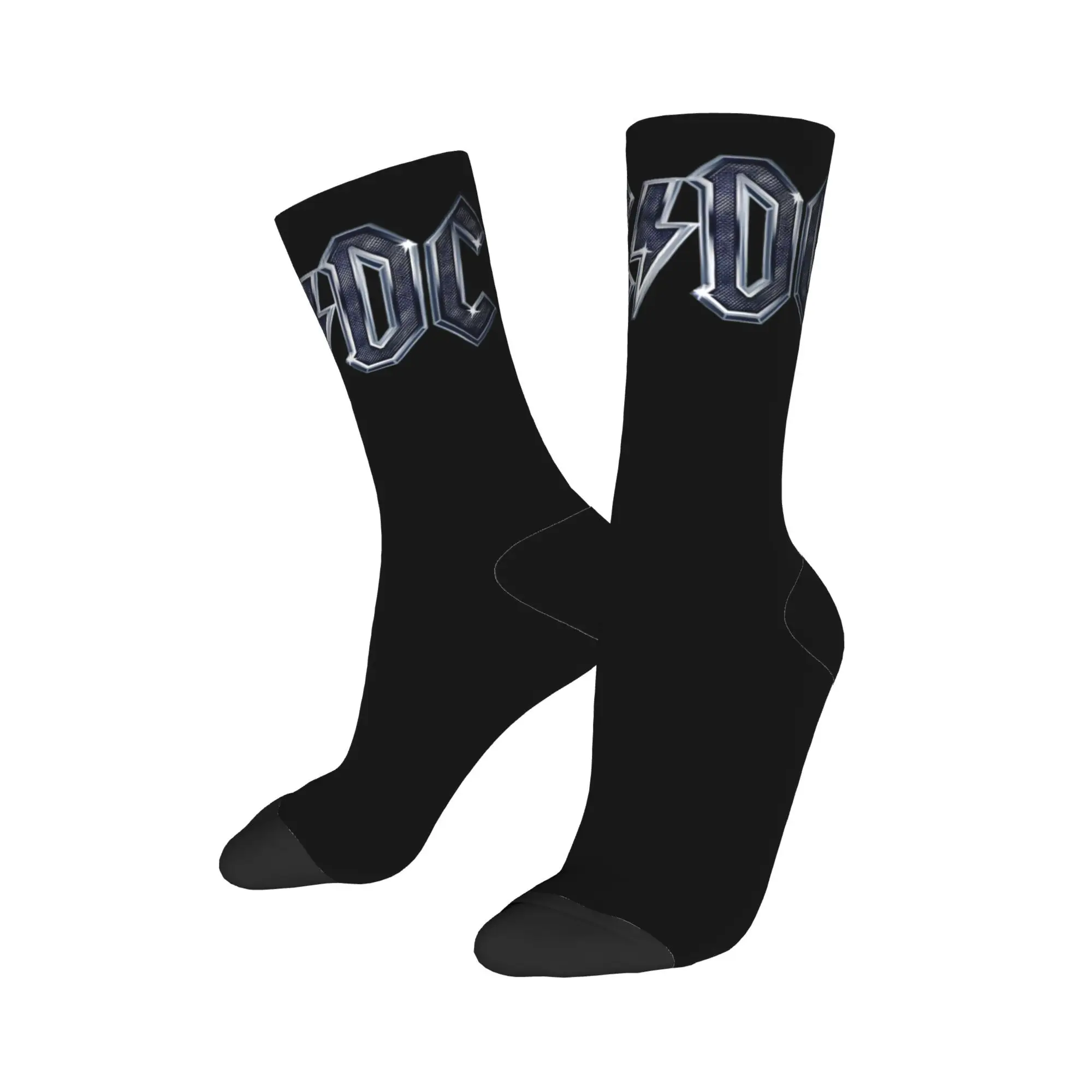 

Colorful AC-DC Basketball Socks Polyester Long Socks for Unisex Sweat Absorbing