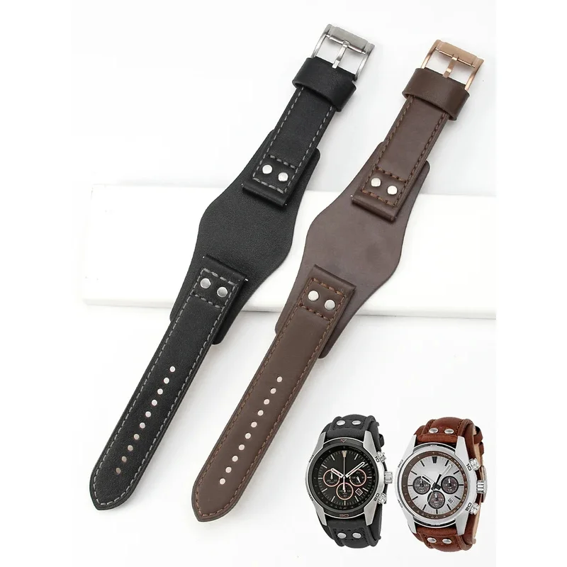 Fossil Ch3051 Ch2564 Ch2565 Ch2891 시리즈용 트레이, 정품 가죽 일체형 소가죽 방수, 부드럽고 편안한 22mm 시계 밴드