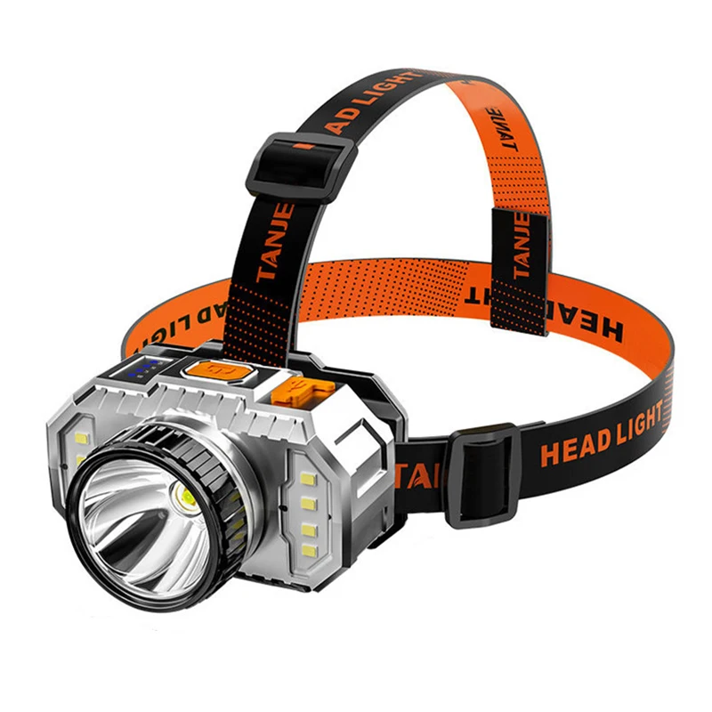 

Headlamp Flashlight, USB Rechargeable Led Head Lamp, Waterproof TXP-9000 Headlight with 4 Modes and Adjustable Headband