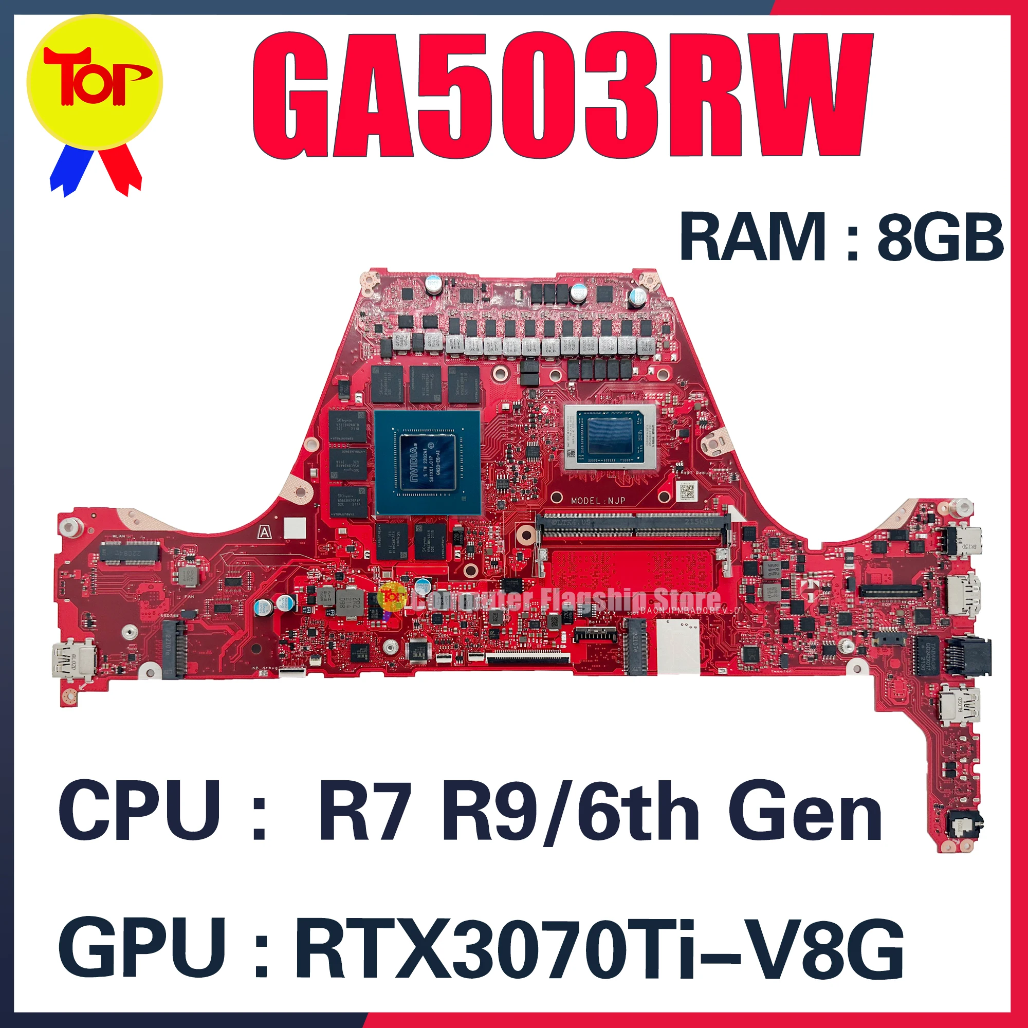 KEFU Mainboard For ASUS GA503RS GA503R GA503RW GA503RM Laptop Motherboard R7 R9 RTX3060/V6G RTX3070Ti/RTX3080-V8G RAM-8GB