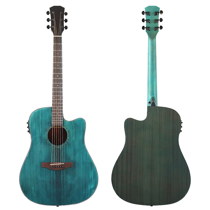 41 Inch Electric Acoustic Guitars 6 Strings Guitar Folk Guitar Wood Guitar Matte Finish Solid Spruce Wood Top