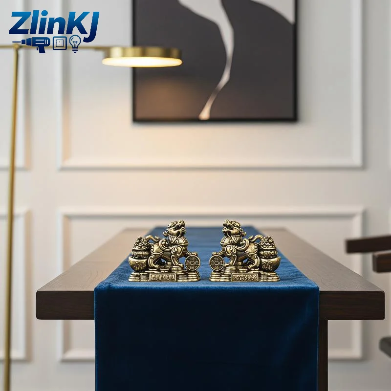 Brass Pixiu Statue Ornament, Chinese Traditional Craft Desktop Decoration For Home Office Business Space Decor