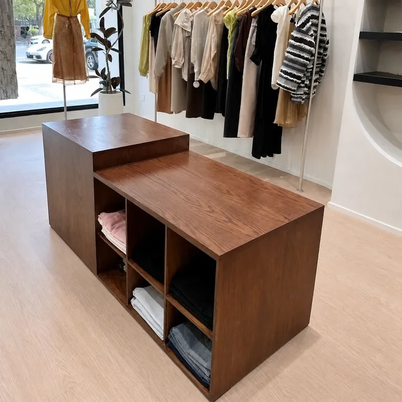 Retail Display Stand Middle Table Showcase Cabinet for Clothing Shoes Bags Store Fixture Furniture Exhibition Counter