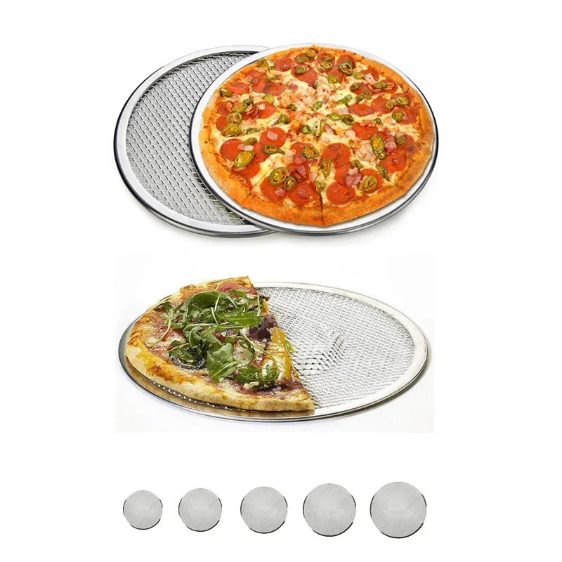 15/23/38 DIY Pizza Screen Baking Tray Round Pizza Baking Tray  Metal Net Non-stick Mold For Oven