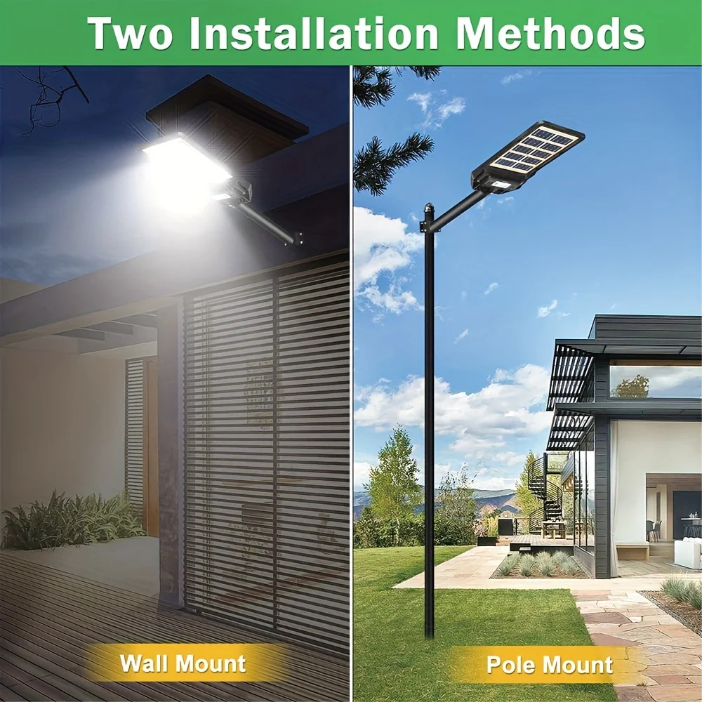 Solar Outdoor Lights 6500K 80000LM Solar Street Lights IP68 Waterproof Solar Flood Light Motion Sensor for Yard Garden Path