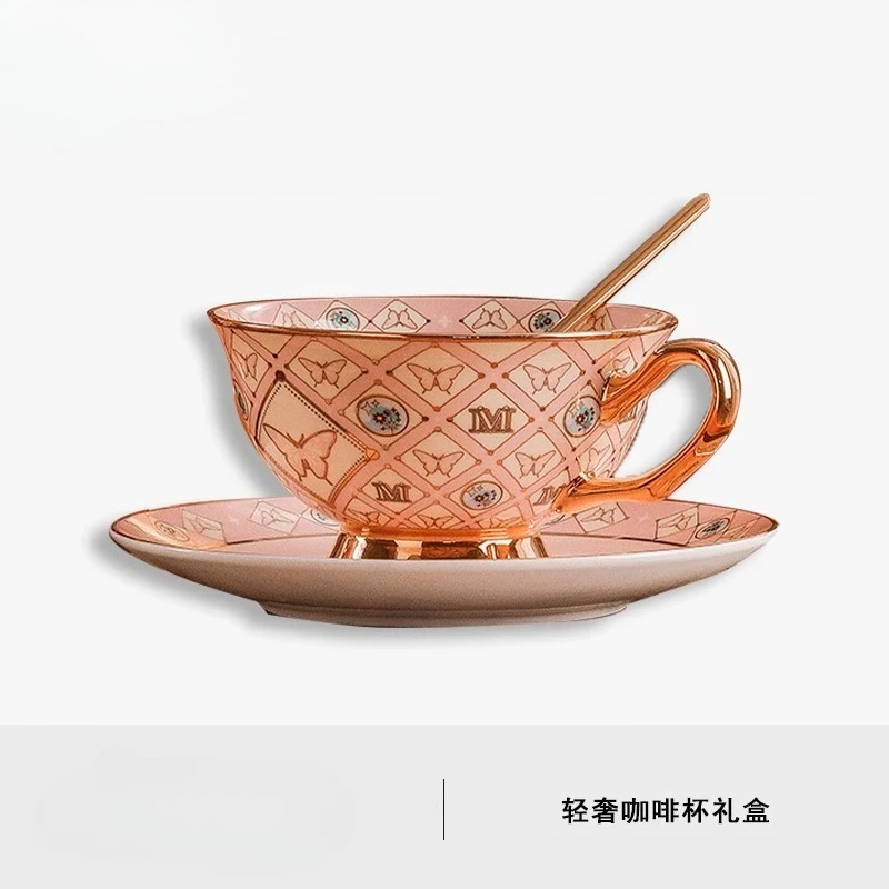 

Butterfly bone china coffee cup and saucer set British afternoon tea set housewarming gift wedding gift