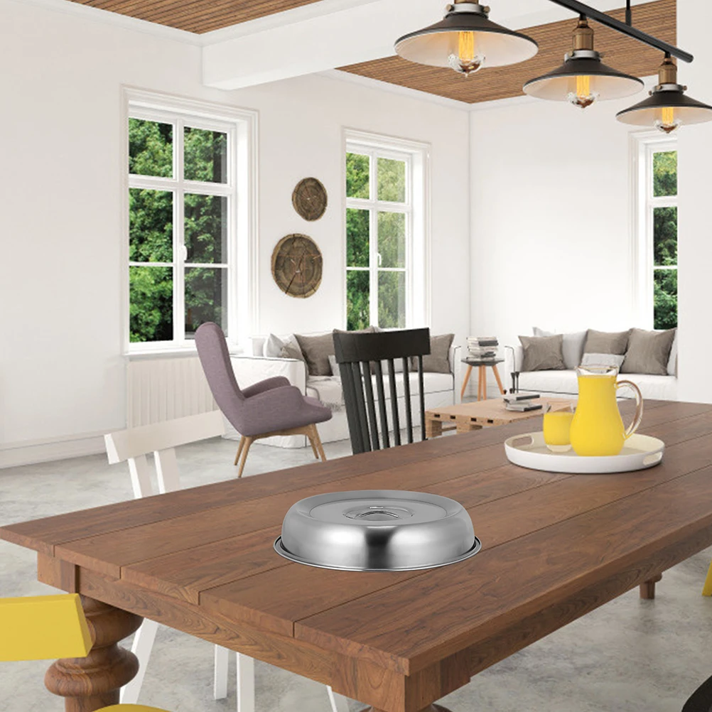 

Stainless Steel Dish Round Heavy Duty Food Cover for Cooking BBQ Steak Hood Kitchen Tool Outdoor Indoor Use Grill for Burgers