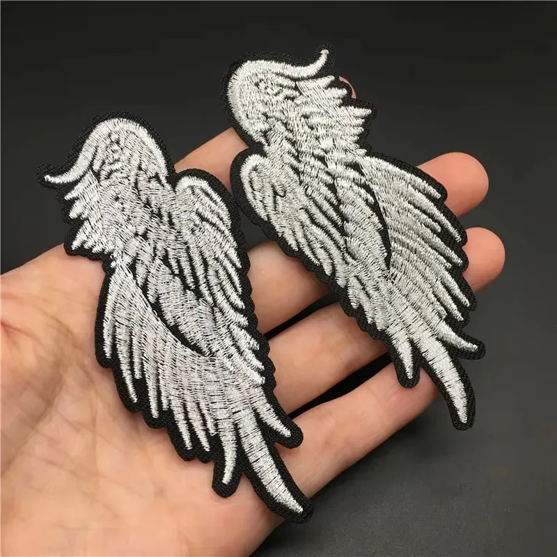 2 Stück Engel-Flügel-Aufnäher, bestickte Stoffaufnäher zum Aufbügeln, Engelsrücken-Aufnäher für DIY-Abzeichen, Nähen, Jacken, Rucksäcke