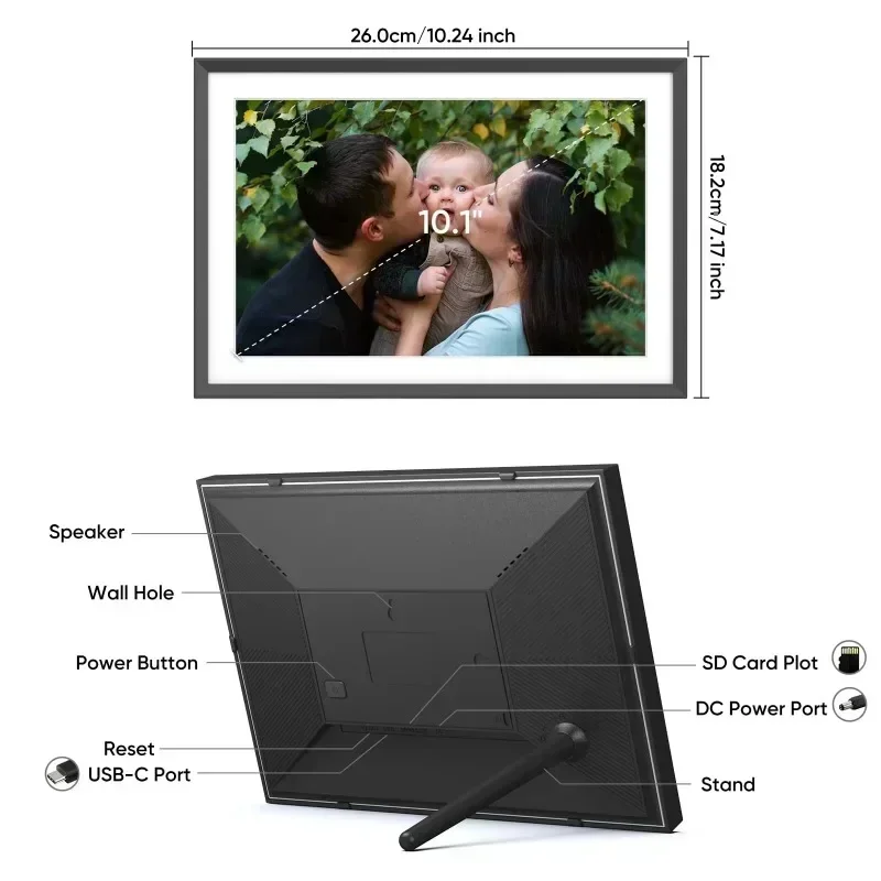 10.1 Inch Touch Video NFT Digital Photo Picture Cuadros Bilderrahmen Lcd Cloud Frameo Digital Photo Frame