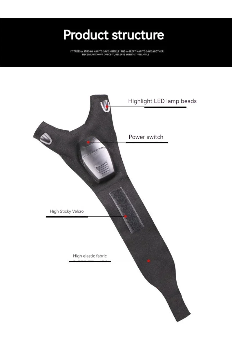 LED Flashlight Fishing Strap Fingerless Gloves Waterproof Cycling Camping Hiking Rescue Glove Lamp Lighting Gloves