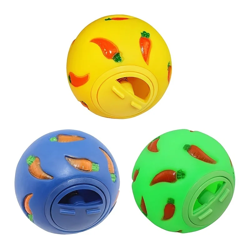 Rabbit Treat Ball Pet Slow Feeder Interactive Bunny Toy Snack Toy Ball Bite Resistant Feeding Toys Ferret Kitty Guinea Pig Cat