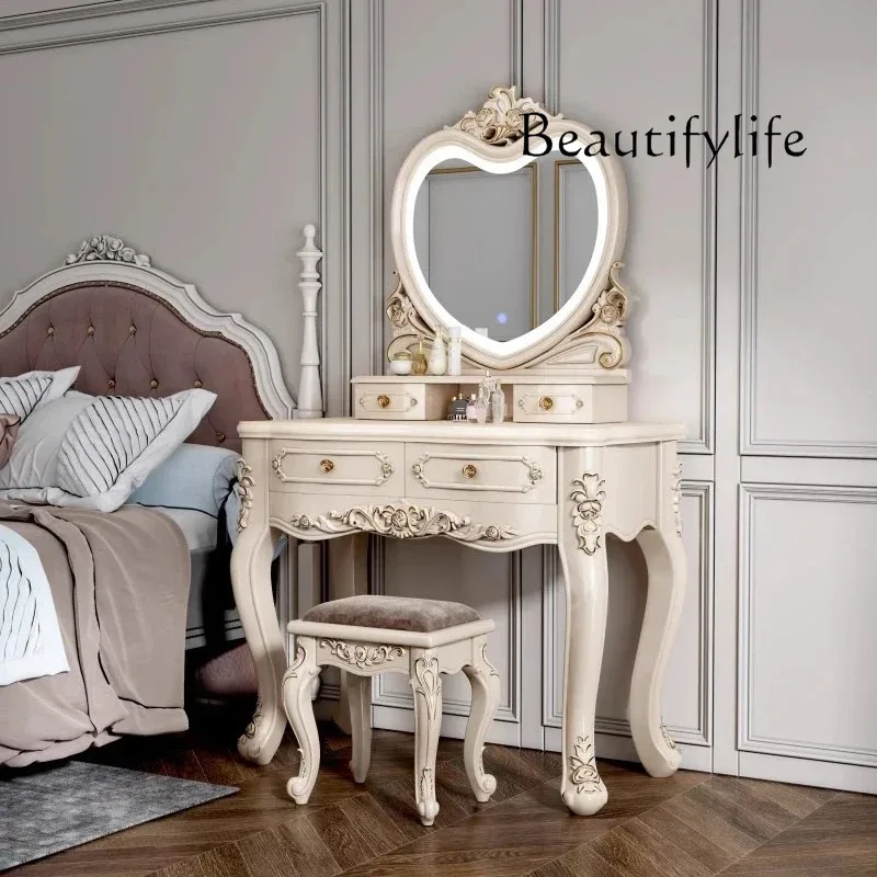 

Make Up Wooden Vanity Table Storage Nordic Beige Drawers Bedroom Dresser Organizer Luxury Beauty Meuble Coiffeuse Furniture