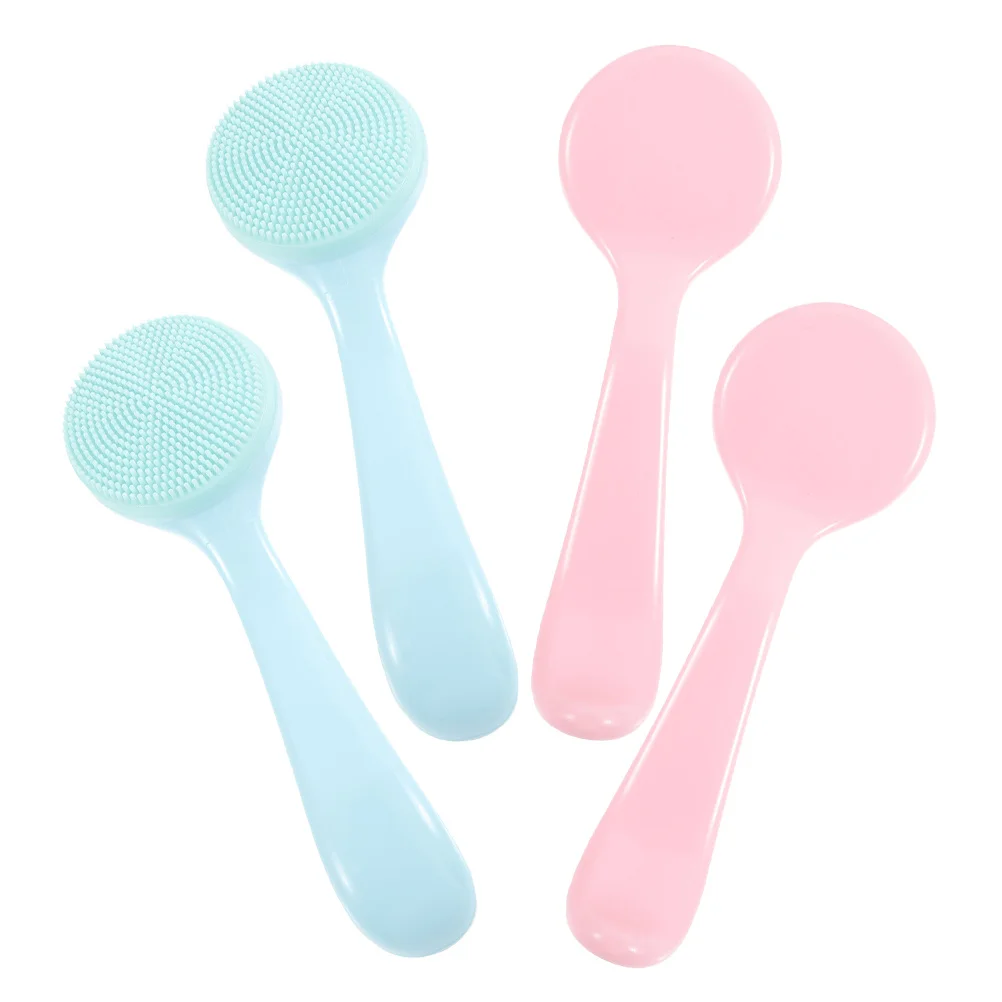 Épurateur de visage en Silicone doux, exfoliant pour points noirs et élimination des résidus de maquillage, brosse de nettoyage du visage, 4 pièces