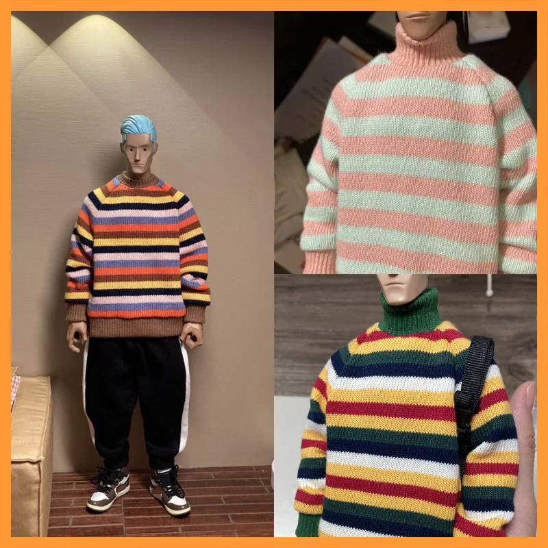 1/6 Scale Casual Comfortable Color Blocked Design Round Neck Sweater Fit 12inch Action Figure Model Toys For Fans DIY