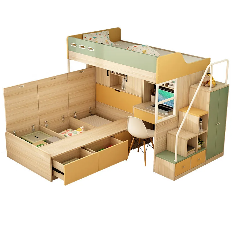 

Staggered mother and child bed High and low mother and child bed combination Multifunctional removable children's bed