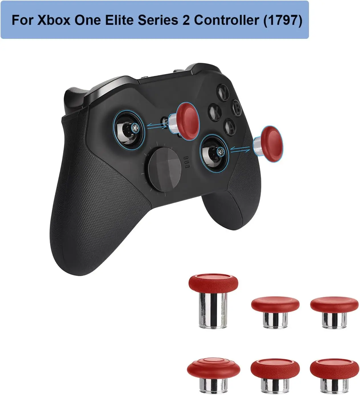 For Xbox One Elite Series 2 Controller 6 in 1 Replacement Thumbsticks Metal Mod 6 Swap Analog Thumb Sticks Elite 2 Repair Part