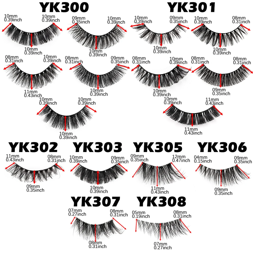 Nuevas medias pestañas 3/10 pares medias pestañas naturales 3D ojo de gato tallo transparente extensión de pestañas postizas maquillaje 5